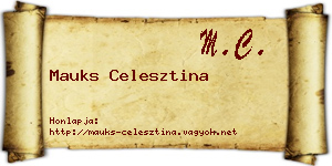 Mauks Celesztina névjegykártya